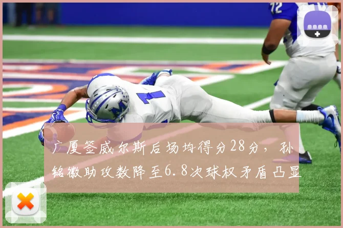 广厦签威尔斯后场均得分28分,孙铭徽助攻数降至6.8次球权矛盾凸显